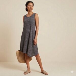Eileen Fisher Organic Linen Asymmetrical Dress | Size Small